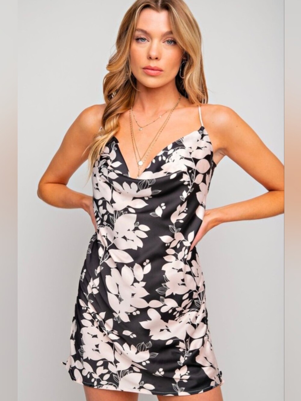 Easel Loretta Convertible Cowl Neck Ruched Mini Dress & Top Size S NWT